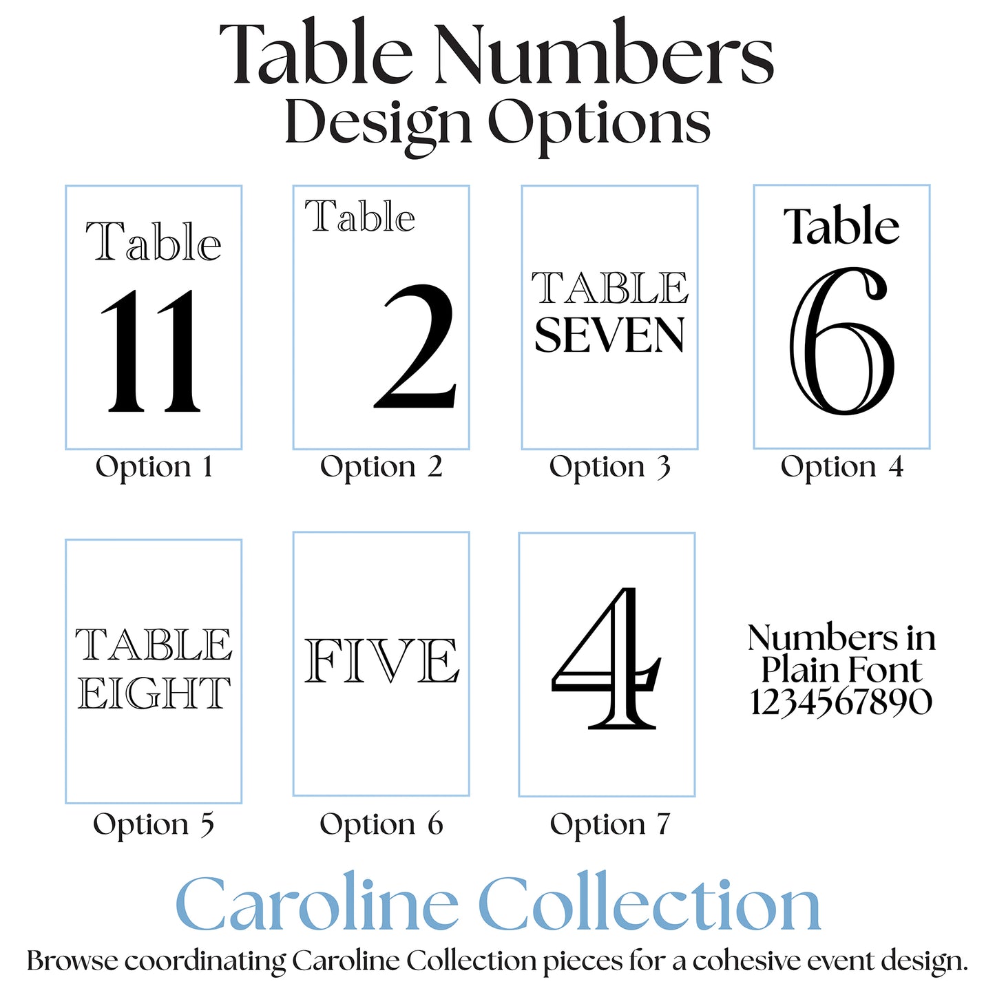 Table Numbers | Caroline Collection