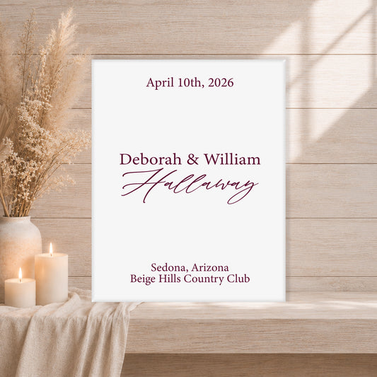 Wedding Welcome Sign | Grace V6