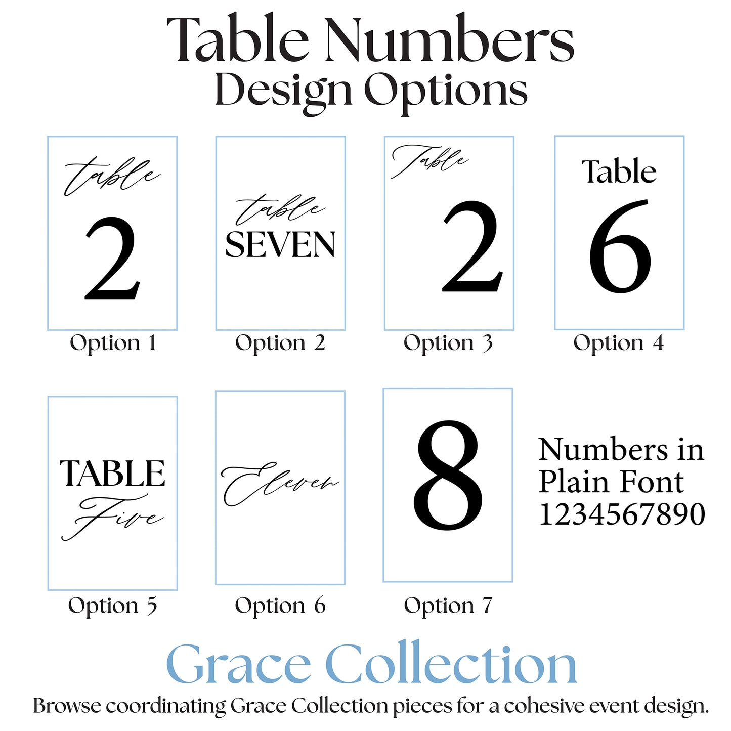 Table Numbers | Grace Collection