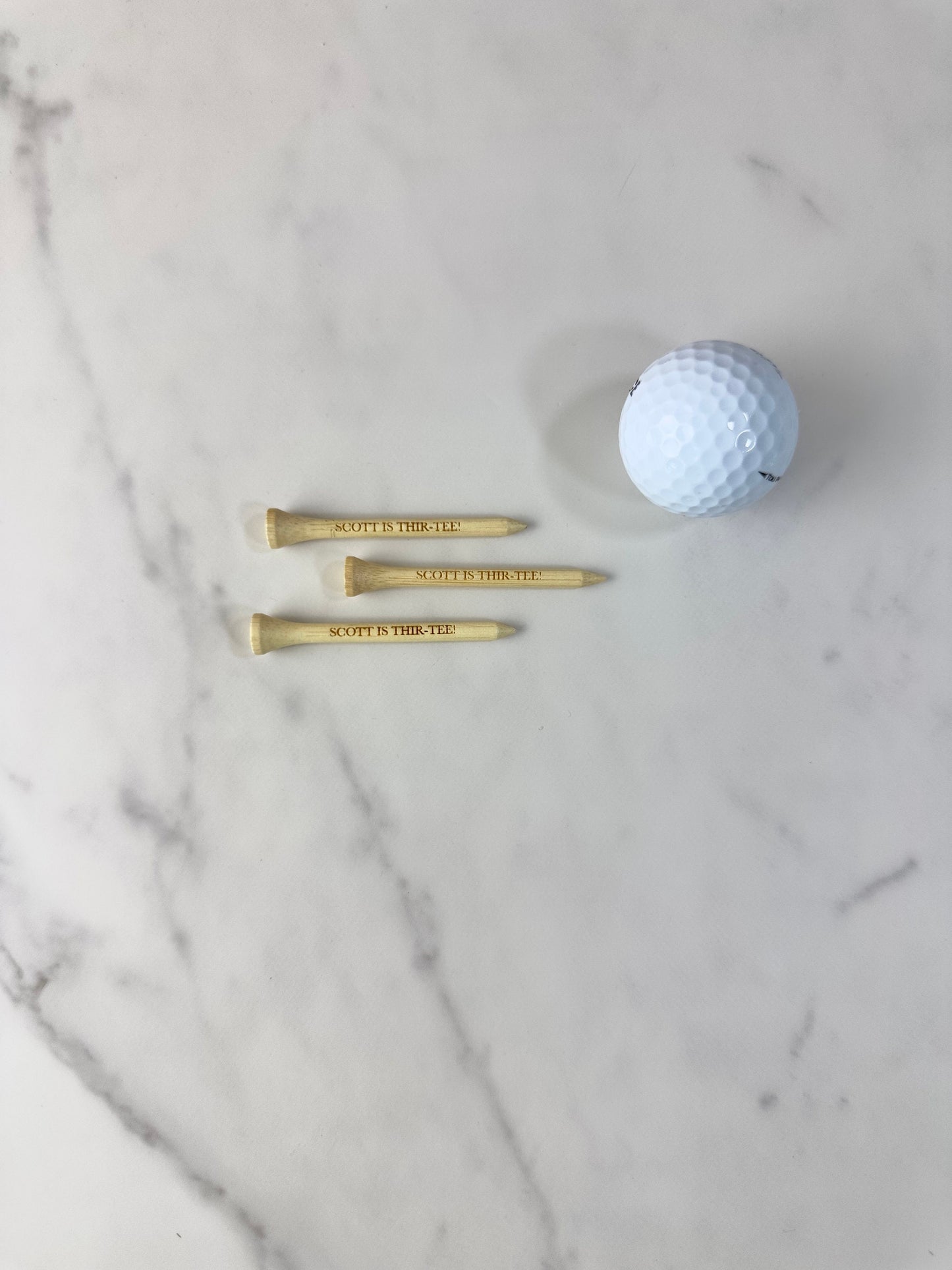 Personalized Birthday Golf Tee Gift, Golf Husband Birthday Gift, Bamboo Custom Laser Engraved Golf Tees 2.75 inches, Custom Golf Tees
