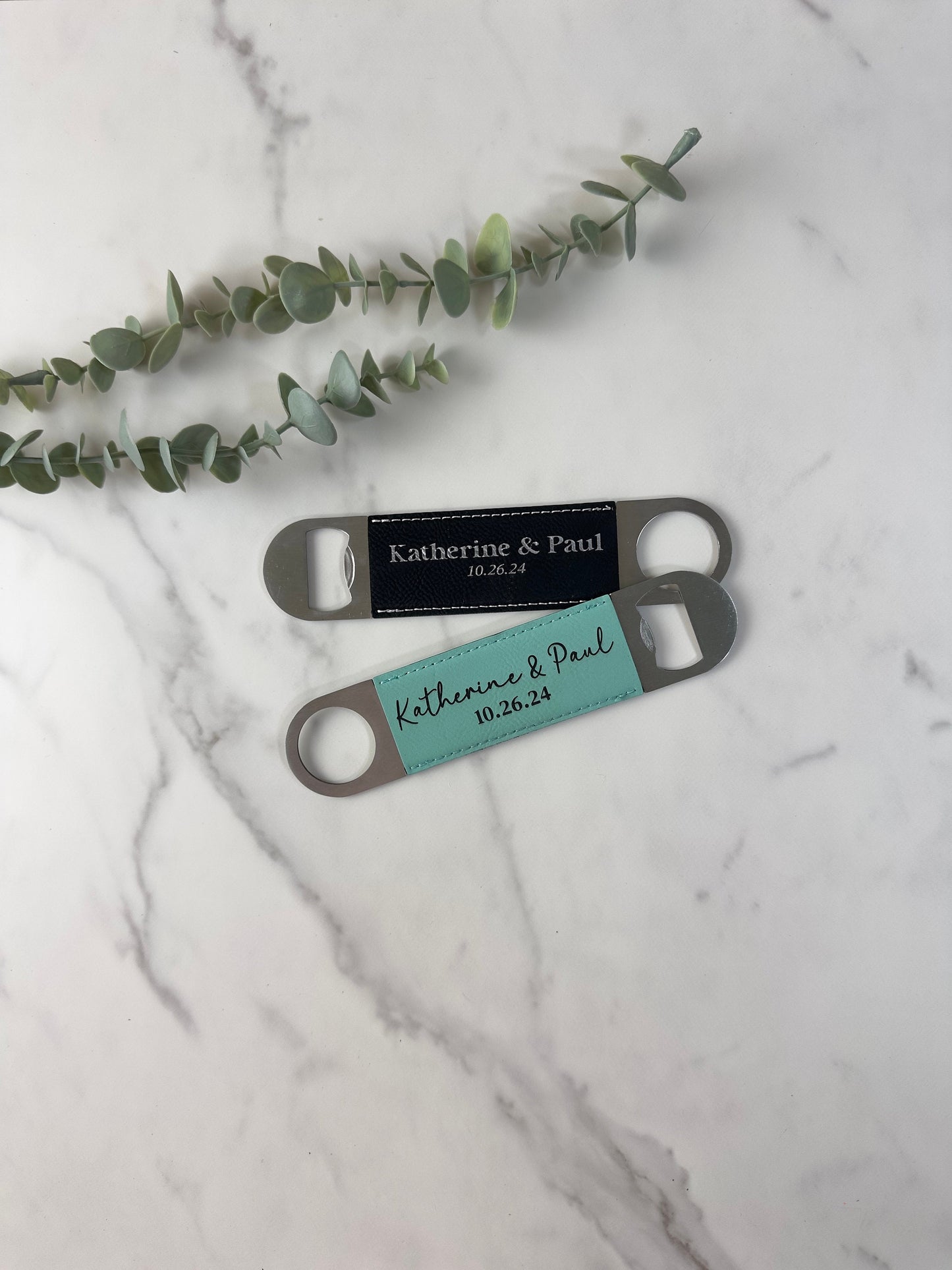 Leatherette Bottle Opener - Personalized Wedding Gift