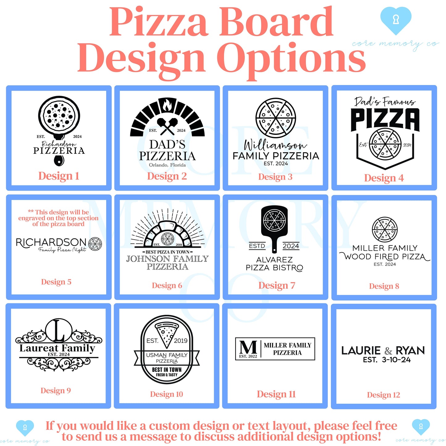 Personalized Pizza Board and Pizza Cutter
