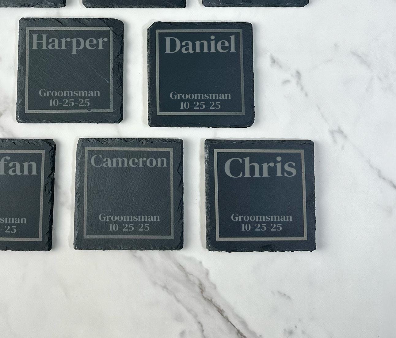 Groomsmen Slate Coaster - Personalized