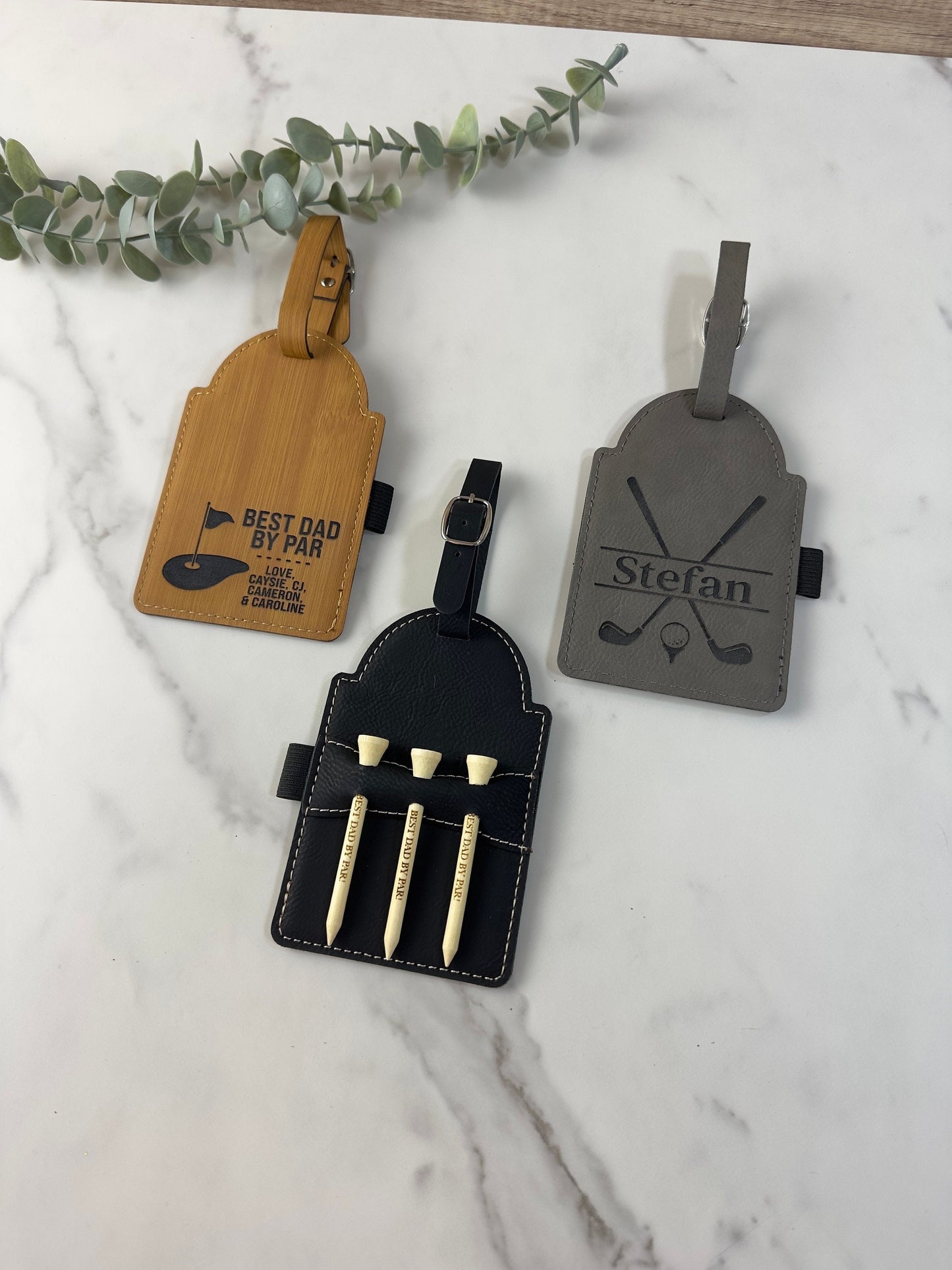 Golf Tee Holder with Custom Golf Tees - Personalized