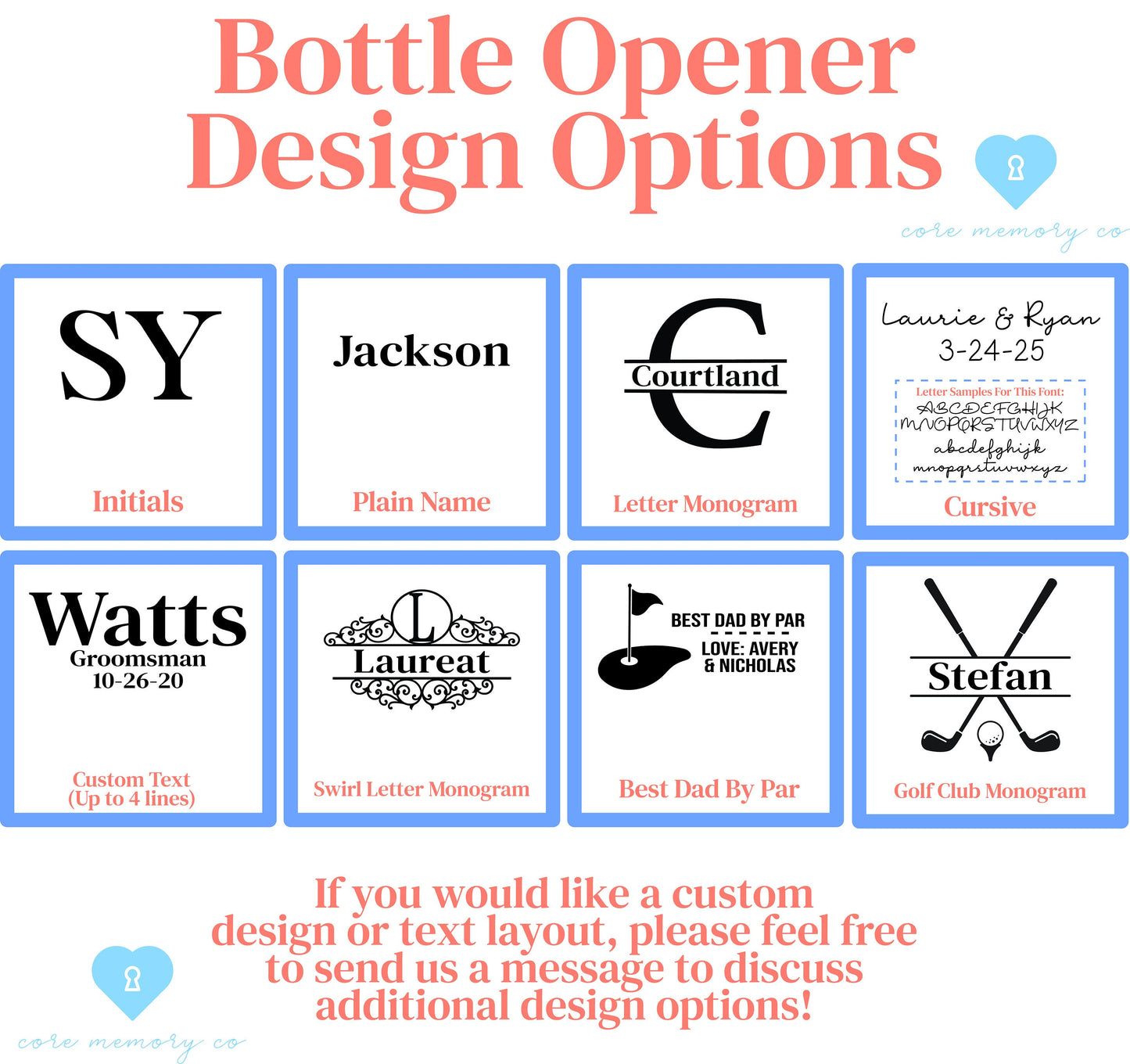 Personalized Bottle Opener, Custom Wedding Gift, Custom Bridesmaid Gift, Personalized Wedding Favors, Custom Bottle Opener Party Favor