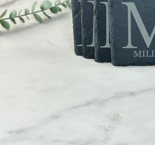 Custom Fall Monogram Slate Coaster