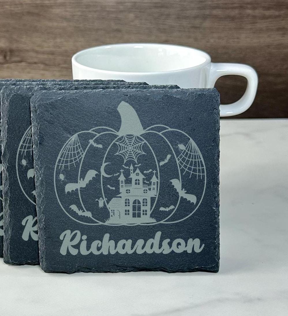 Custom Halloween Slate Coasters