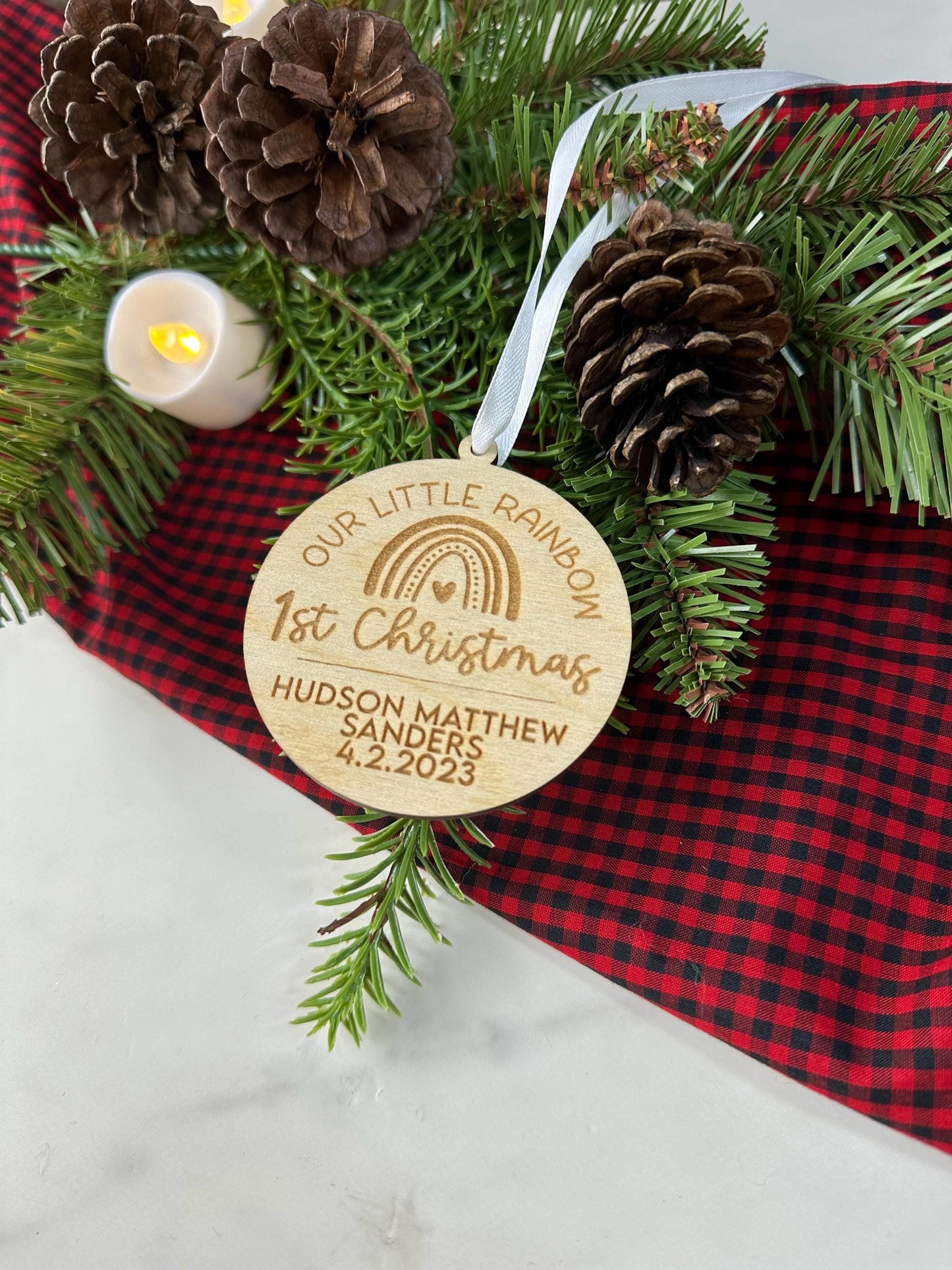 Rainbow Baby Christmas Ornament,