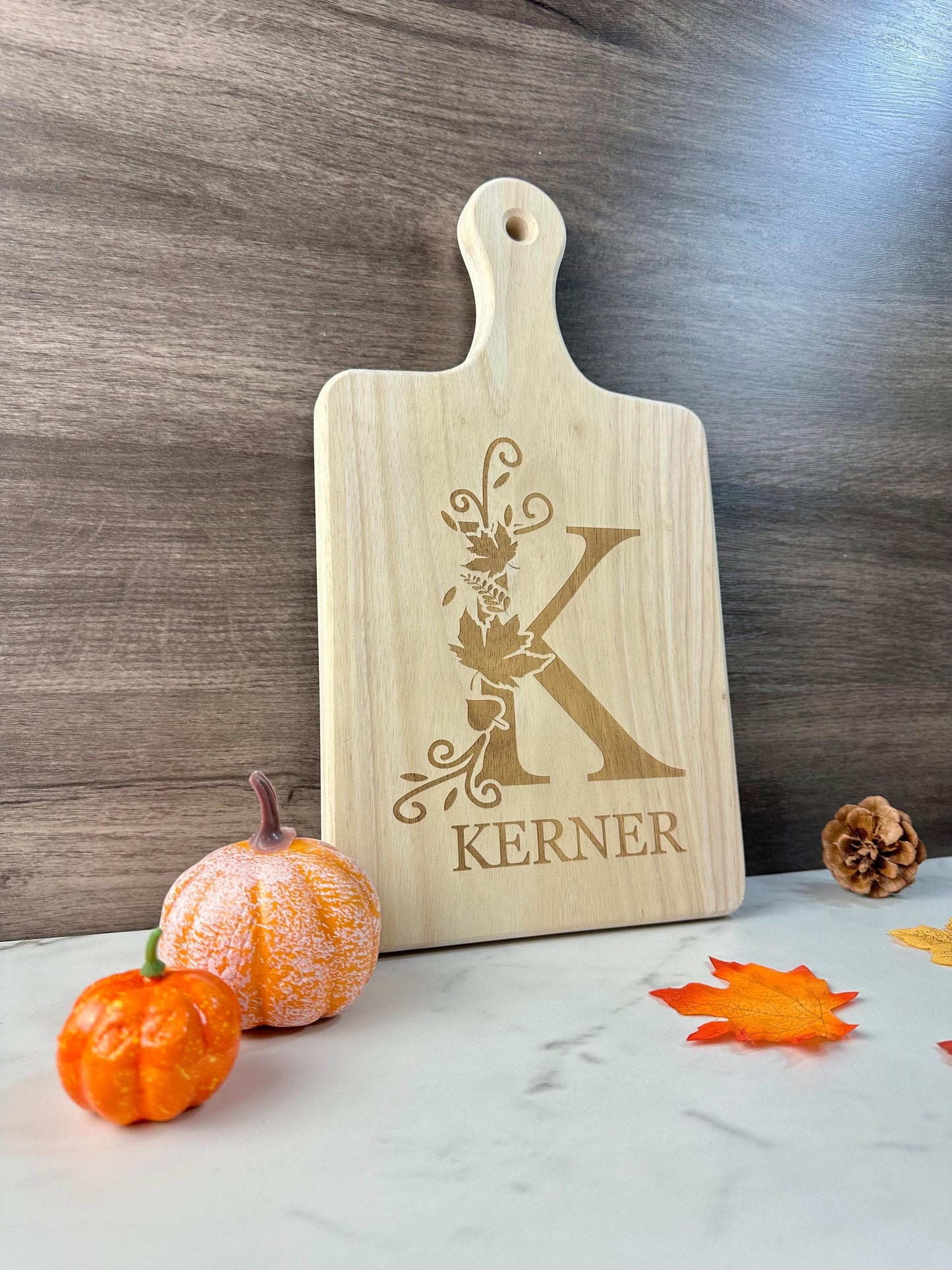 Custom Fall Monogram Charcuterie Board