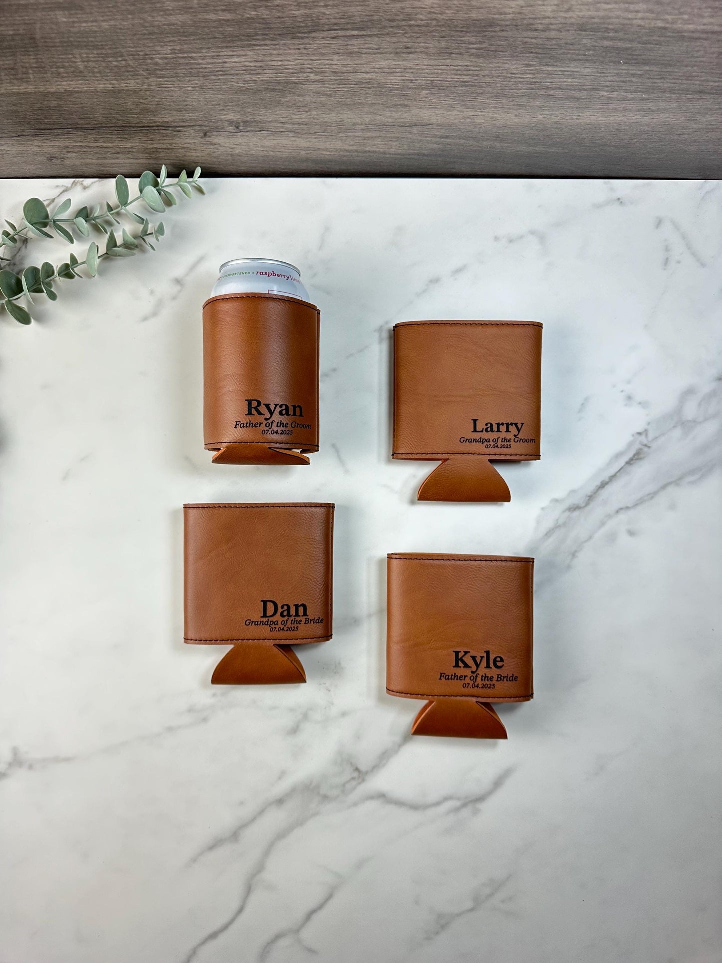 Father of the Bride Custom Can Holder - Leatherette