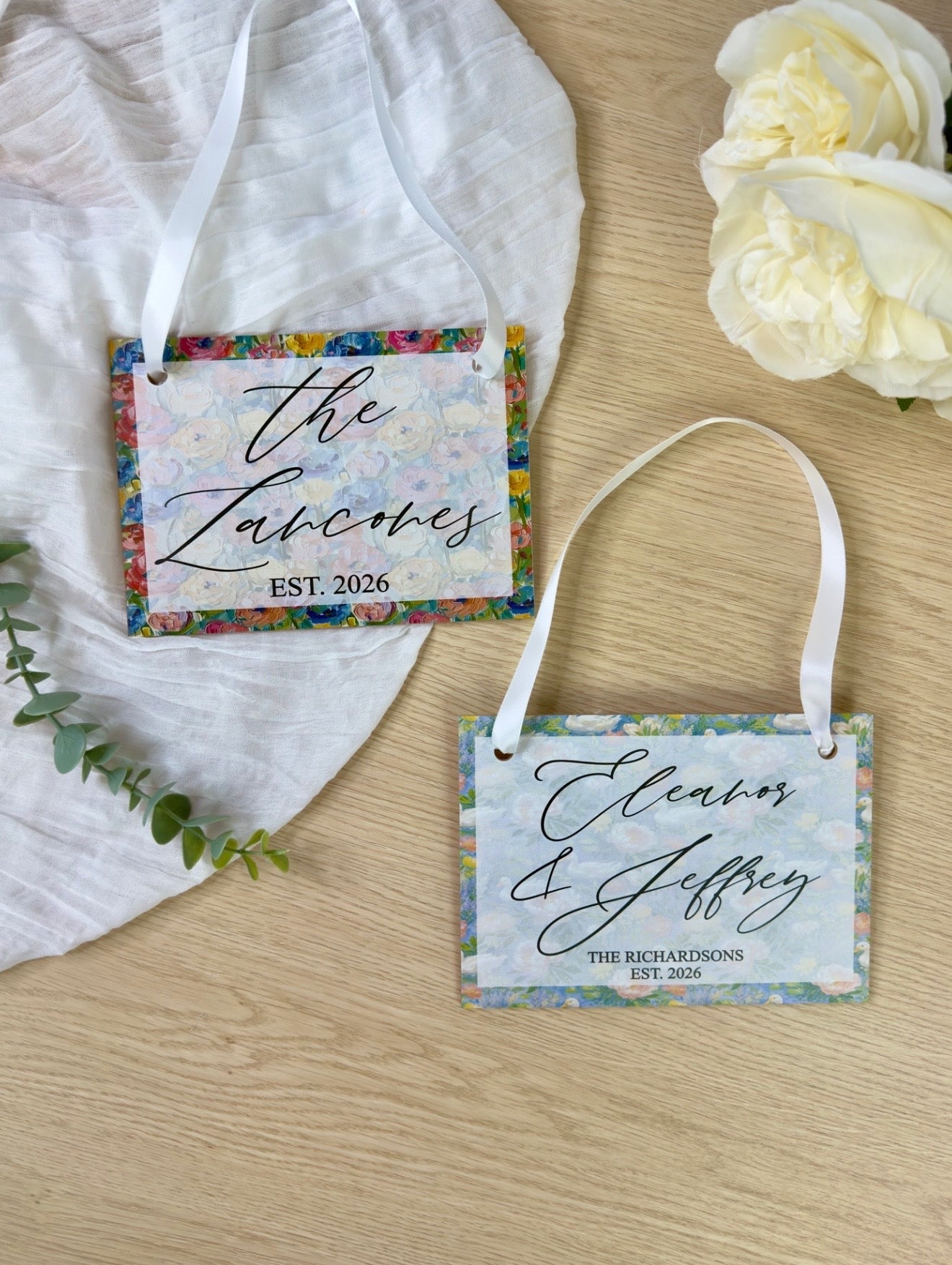 Acrylic Last Name Hanging Decor Wedding Gift