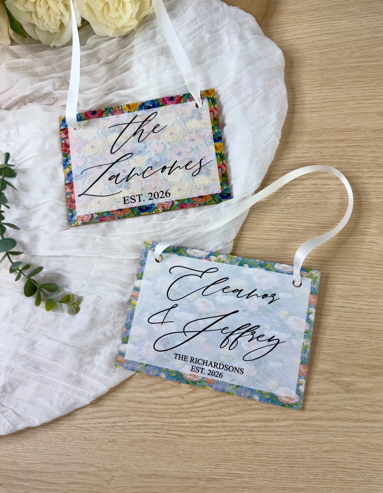 Acrylic Last Name Hanging Decor Wedding Gift