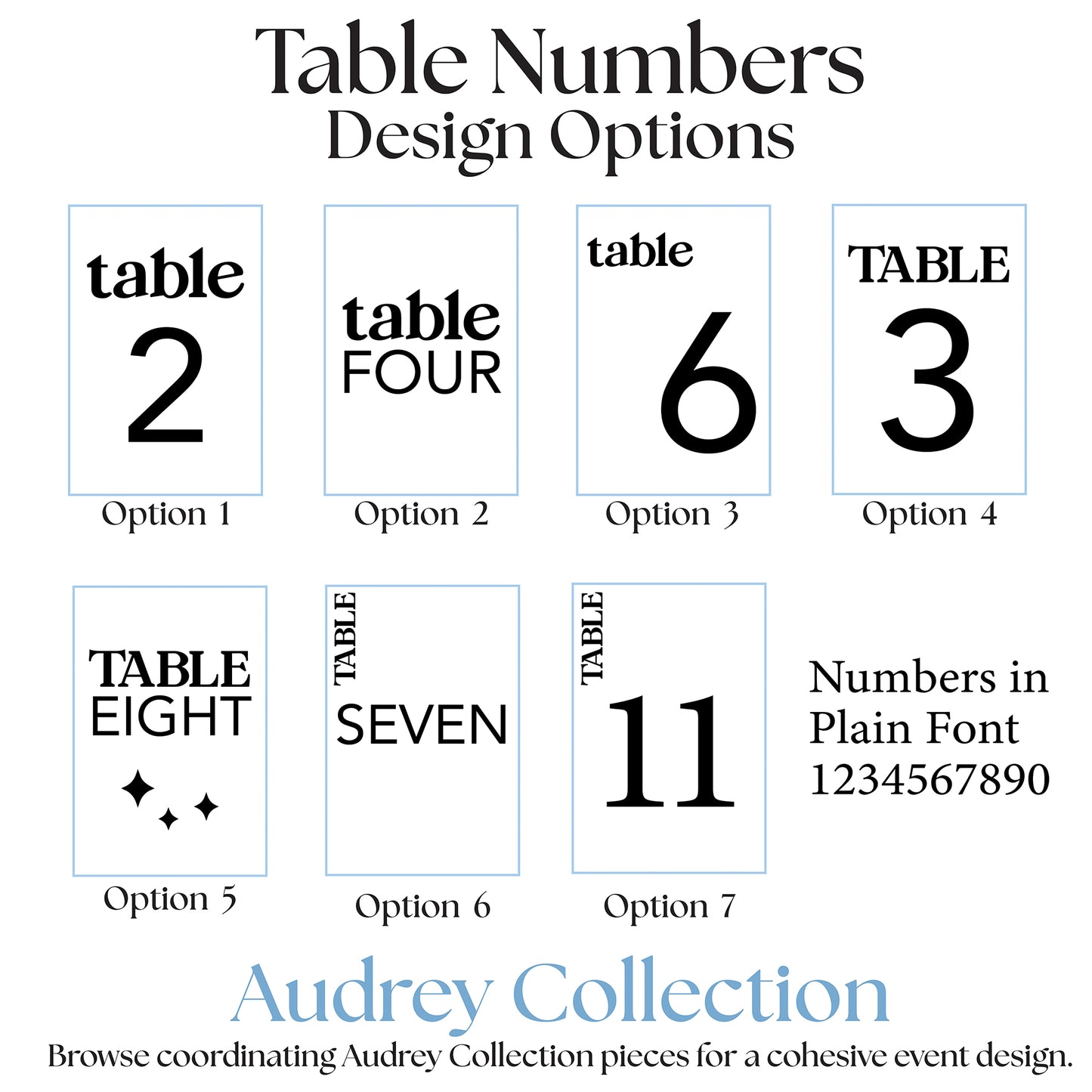 Table Numbers | Audrey Collection