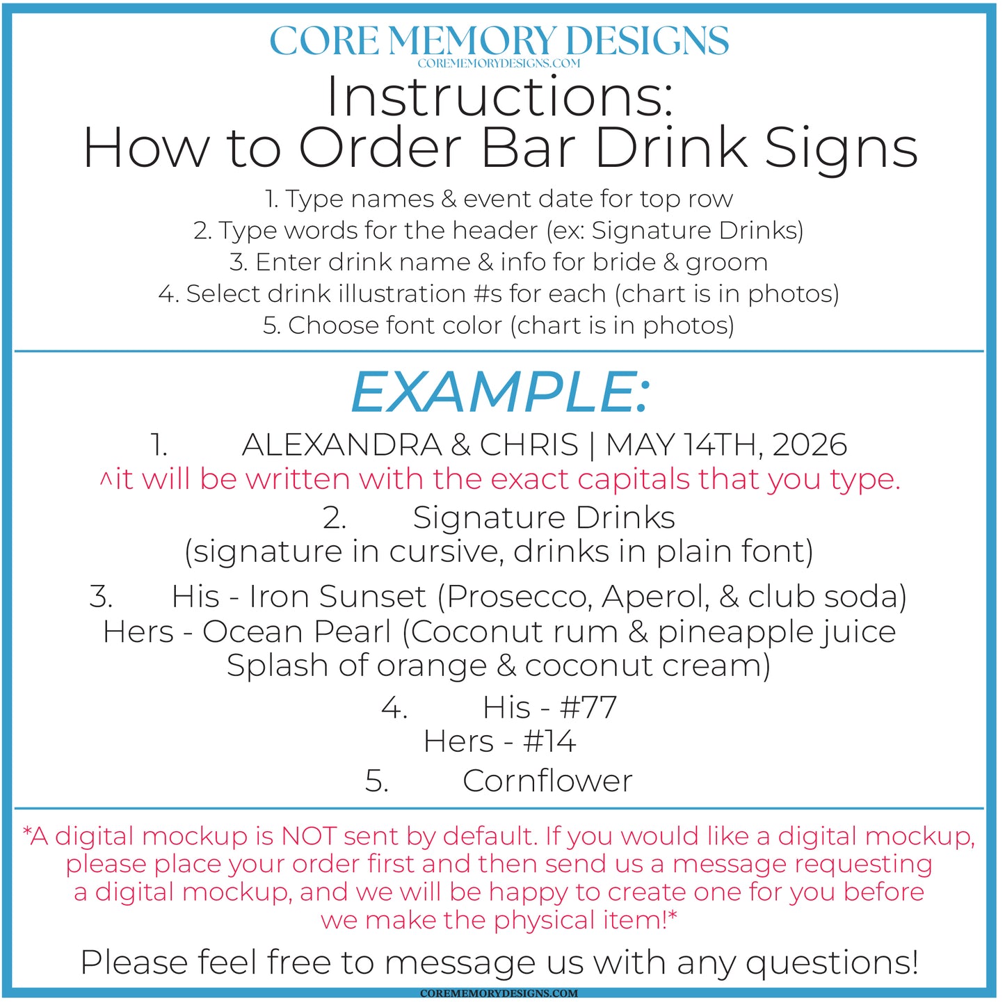 Signature Drinks Sign - V2