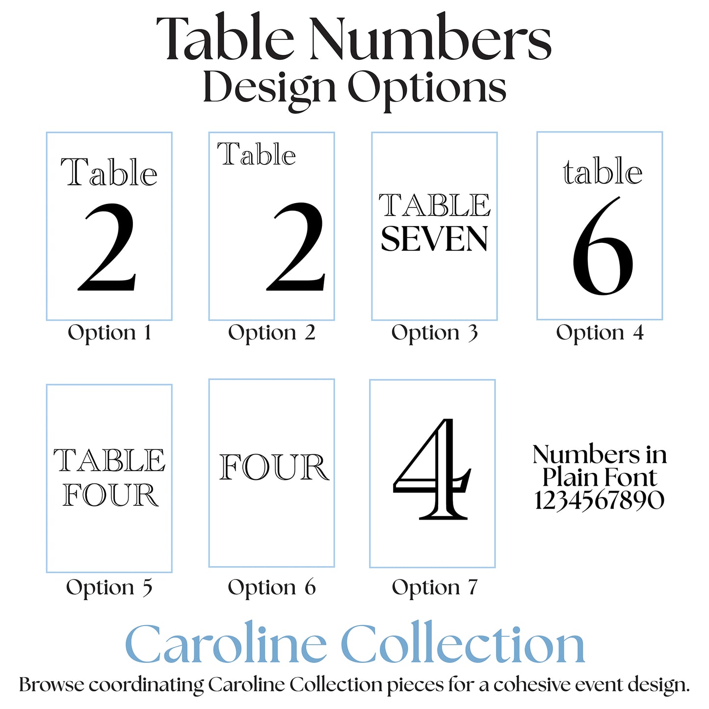 Table Numbers | Caroline Collection