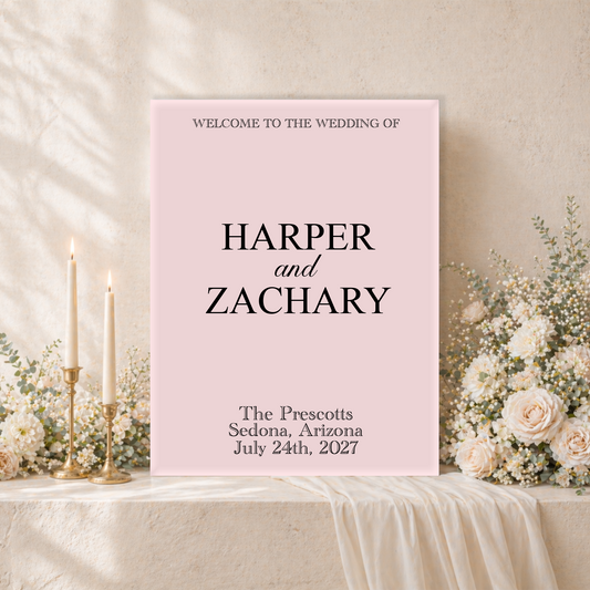 Wedding Welcome Sign | Caroline V5