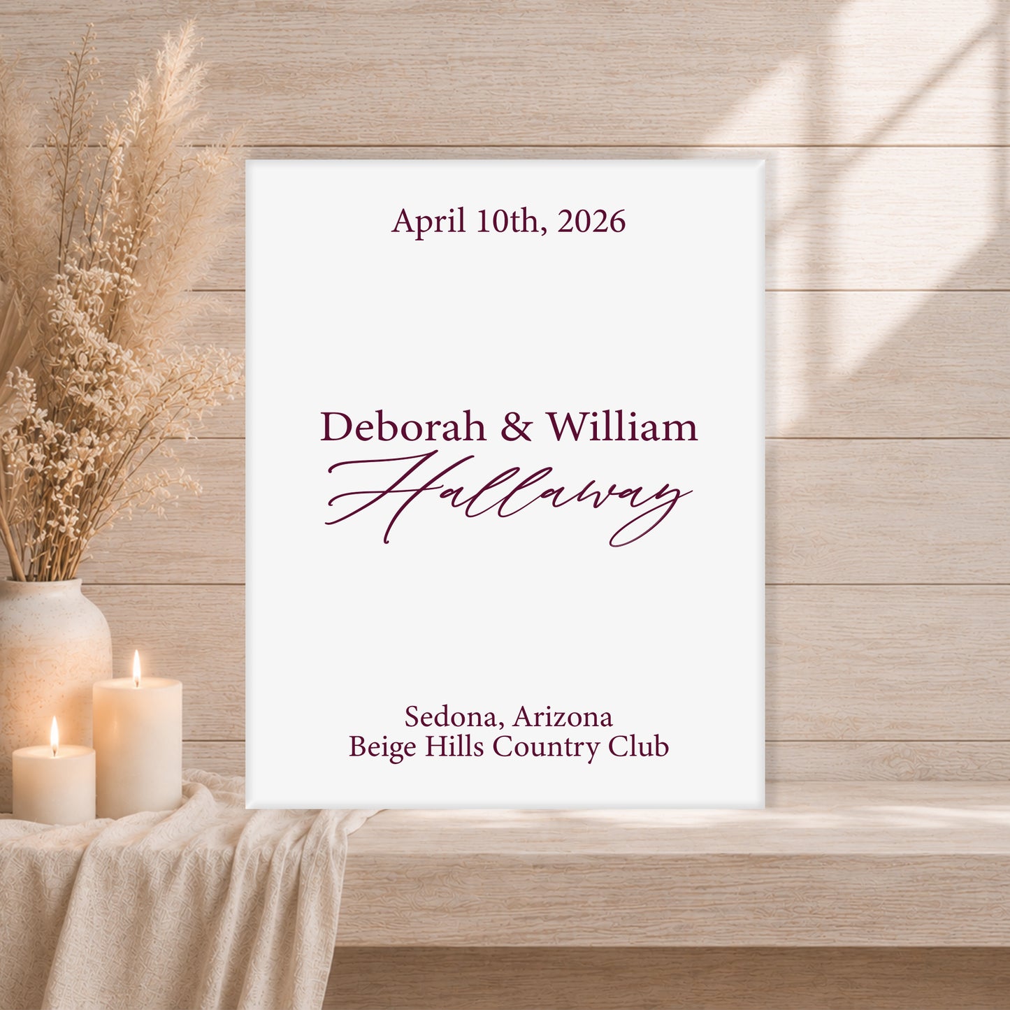 Wedding Welcome Sign | Grace V6