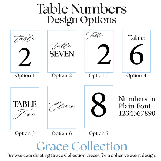 Table Numbers | Grace Collection