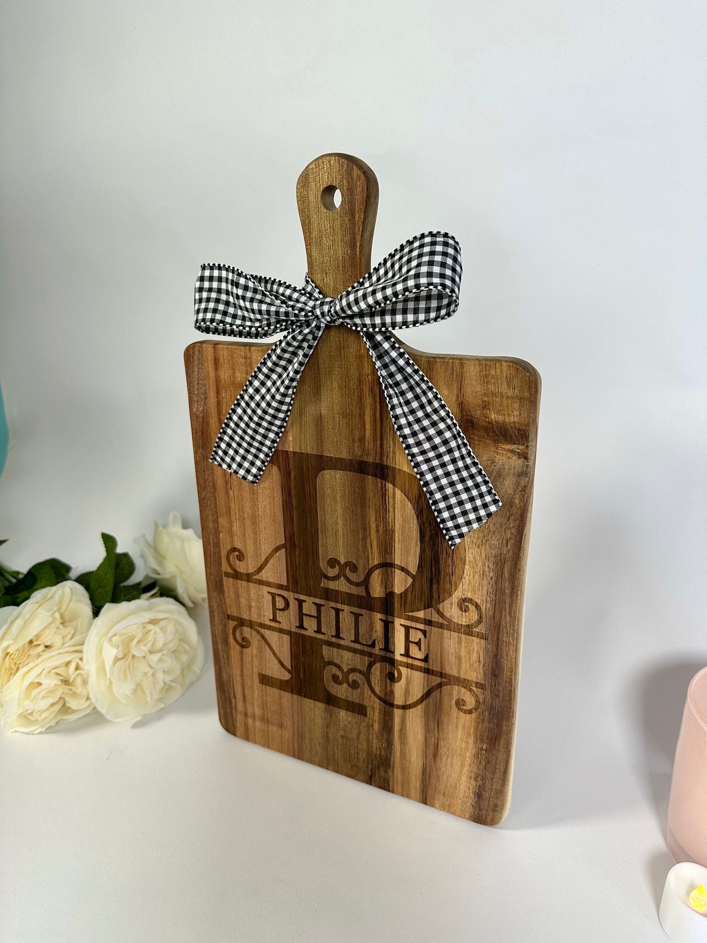 Personalized Monogram Cutting Board, Custom Charcuterie Board, Custom Housewarming Gift, Real Estate Agent Gift, Monogram Wedding Gift