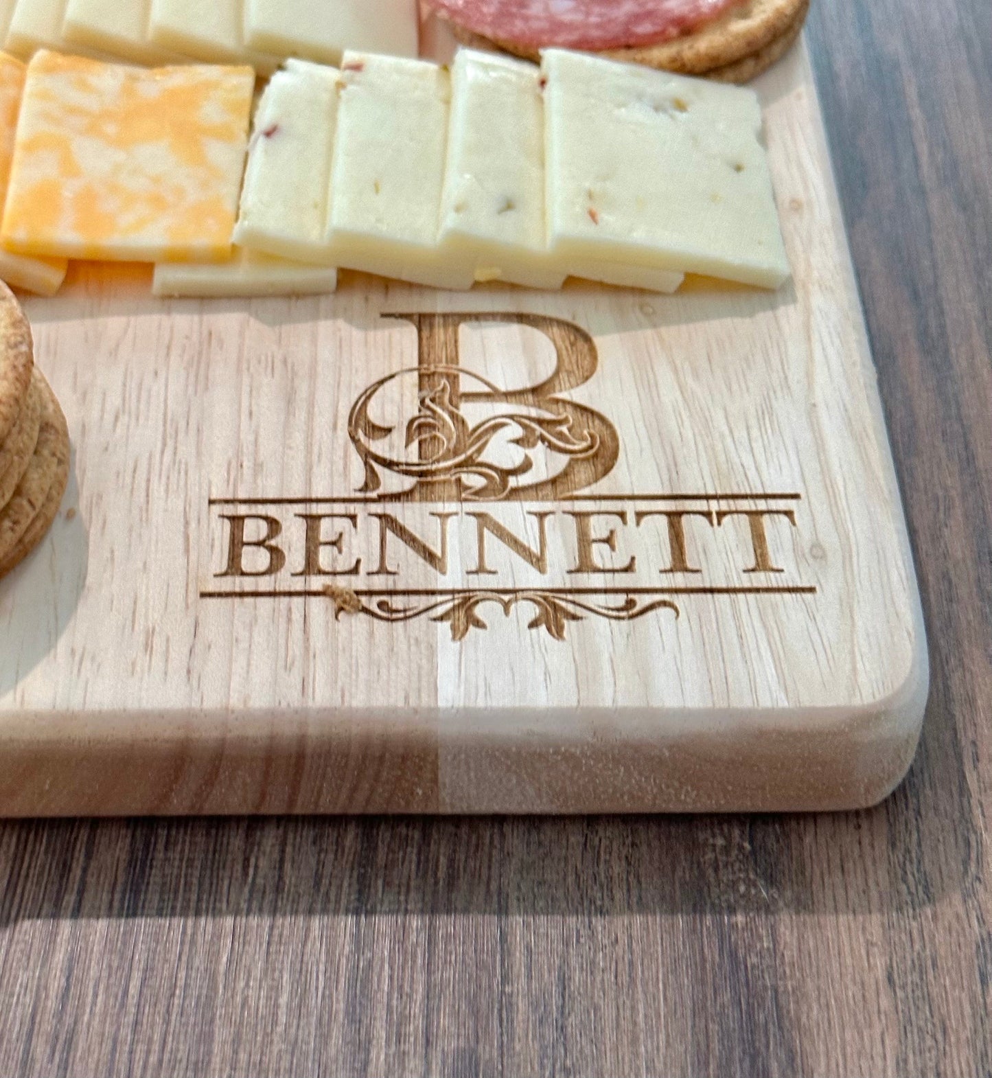 Personalized Monogram Charcuterie Serving Board, Custom Initial Cutting Board, Custom Housewarming Gift, Customized Wedding Gift