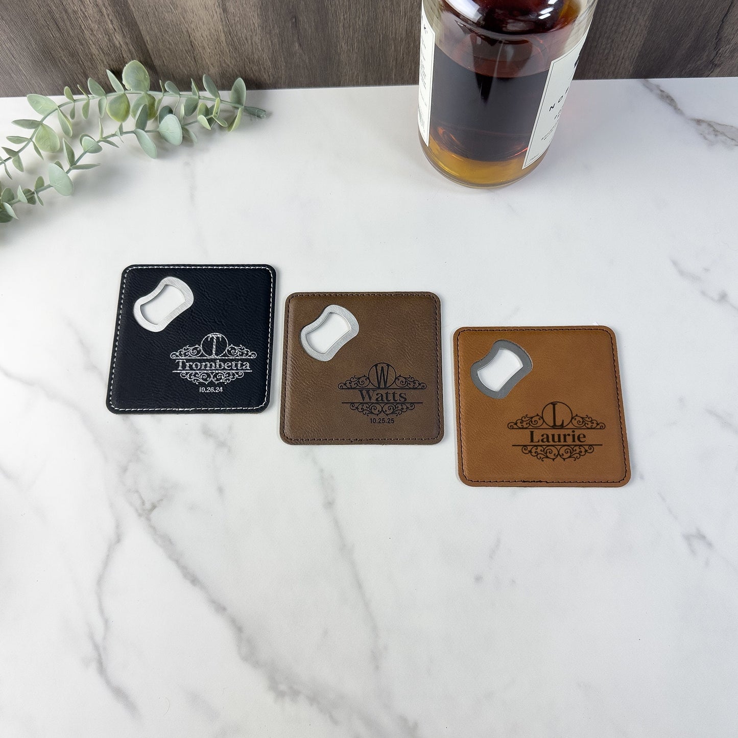 Personalized Bottle Opener Coaster for Groomsman, Engraved Bottle Opener Coaster, Groomsman Gifts, Bachelor Party Favors, Best Man Gifts