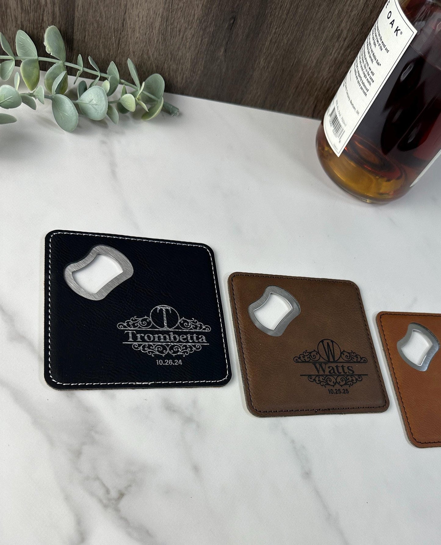 Personalized Bottle Opener Coaster for Groomsman, Engraved Bottle Opener Coaster, Groomsman Gifts, Bachelor Party Favors, Best Man Gifts