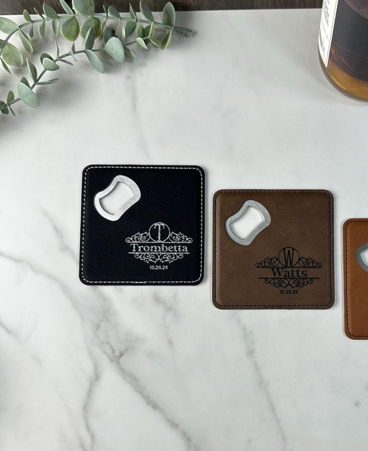 Bottle Opener Coaster - Personalized Groomsman Gift