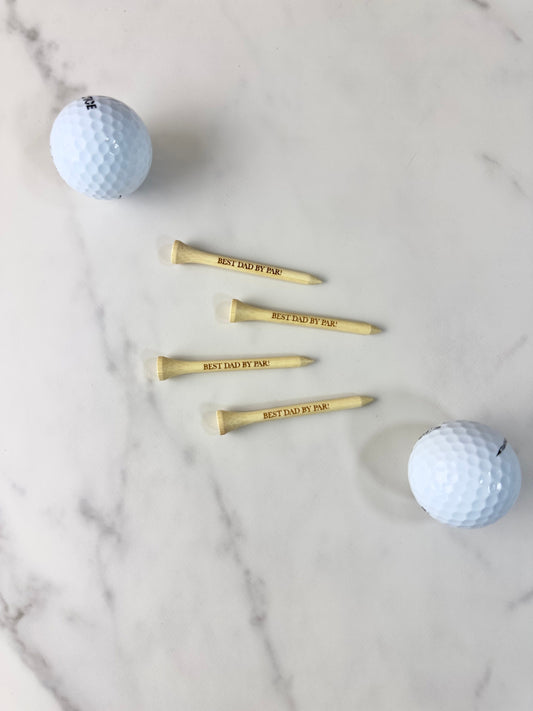 Personalized Father's Day Golf Tees, Bamboo Custom Golf Tees Laser Engraved 2.75 inches