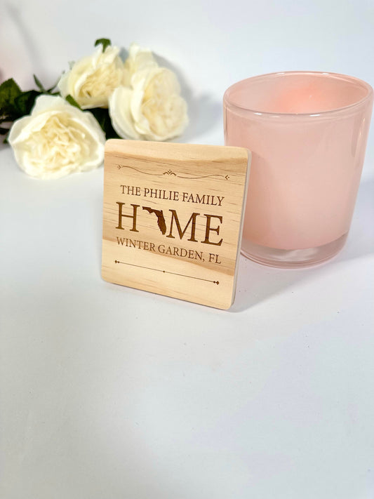 Custom Family Home Wood Coaster