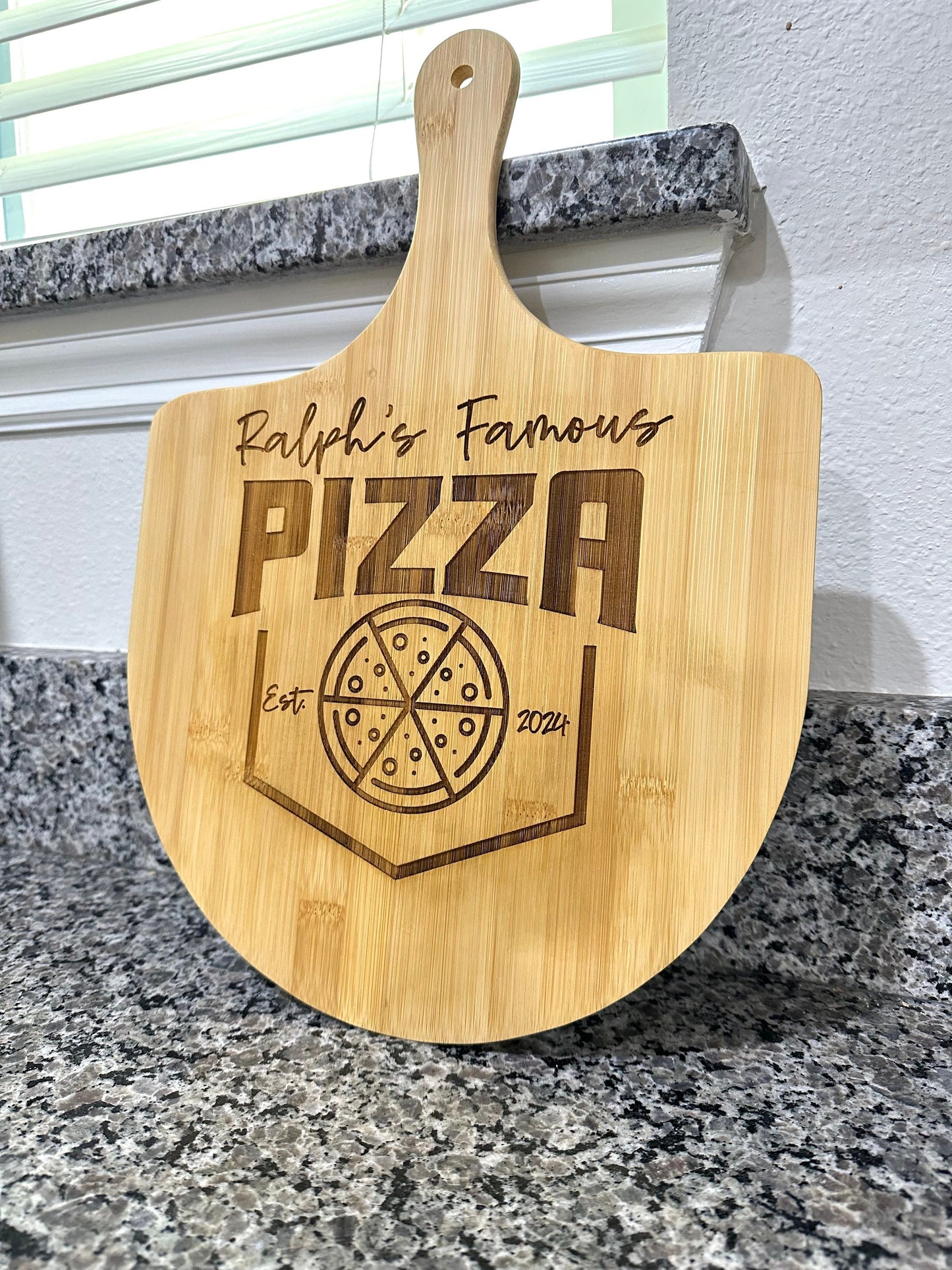 Personalized Pizza Peel and Pizza Cutter, Custom Pizza Stone, Engraved Pizza Server, Dad Personalized Pizza Board, Father's Day Gift Pizza