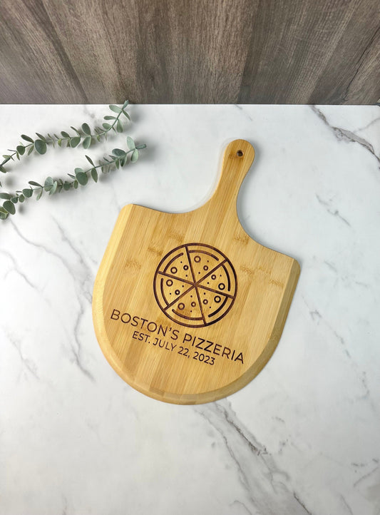 Personalized Pizza Peel Pizza Cutter, Pizza Stone Housewarming Gift, Custom Pizza Paddle, Engraved Pizza Server, Personalized Pizza Board