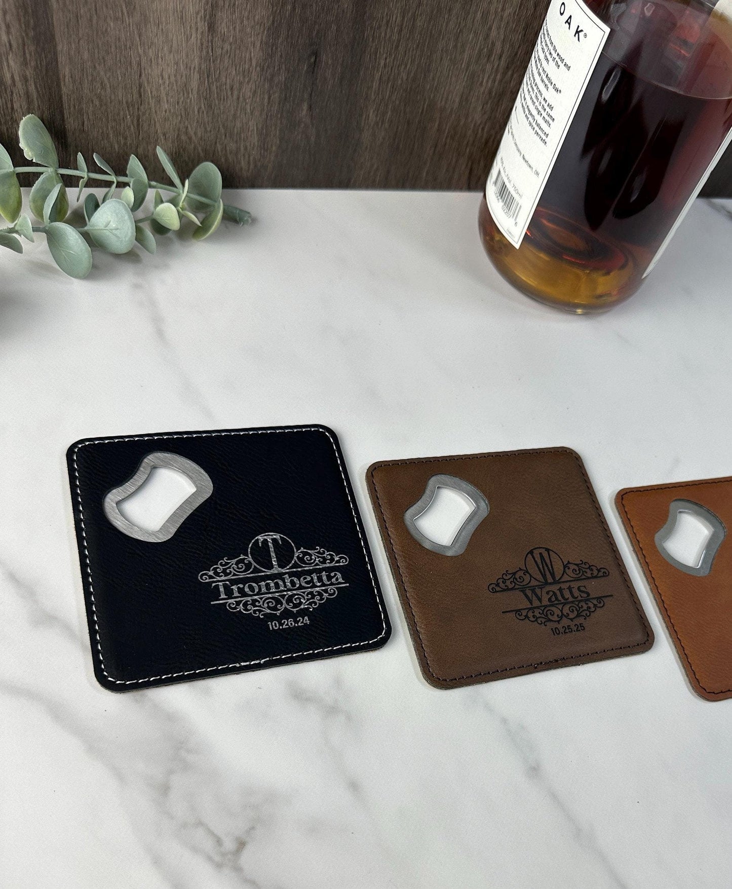 Personalized Bottle Opener Coaster for Groomsman, Engraved Bottle Opener Coaster, Groomsman Gifts, Bachelor Party Favors, Best Man Gifts