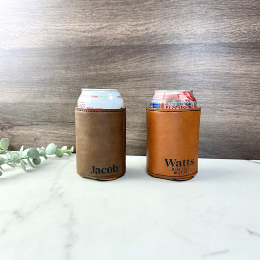 Groomsman Beer Can Holder Cooler Custom, Personalized Groomsman Gift Beer Holder, Custom Gifts For Men Beverage Can Cooler, Fathers Day Gift