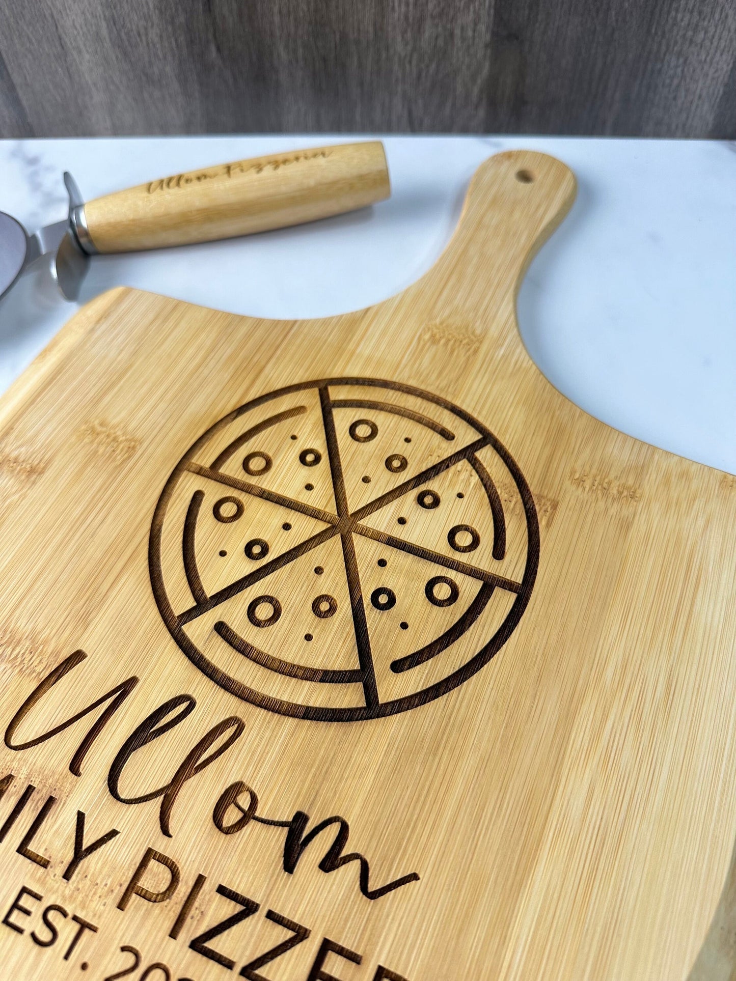 Personalized Pizza Server and Pizza Cutter, Engraved Pizza Server, Personalized Pizza Board, Father's Day Gift, Wedding Anniversary Gift