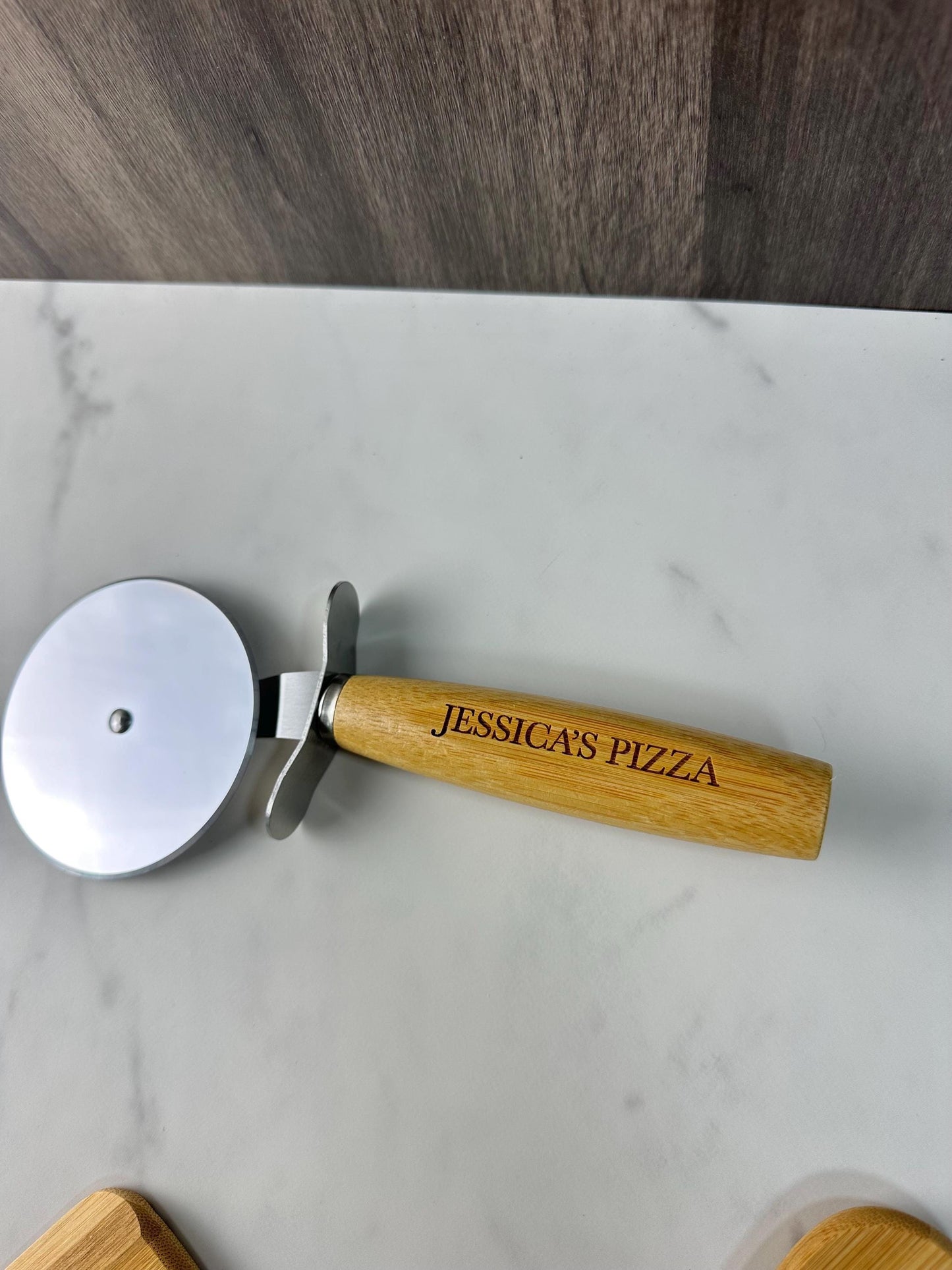 Personalized Pizza Peel and Pizza Cutter, Pizza Father's Day Gift, Custom Pizza Paddle, Engraved Pizza Server Stone, Dad Personalized Pizza