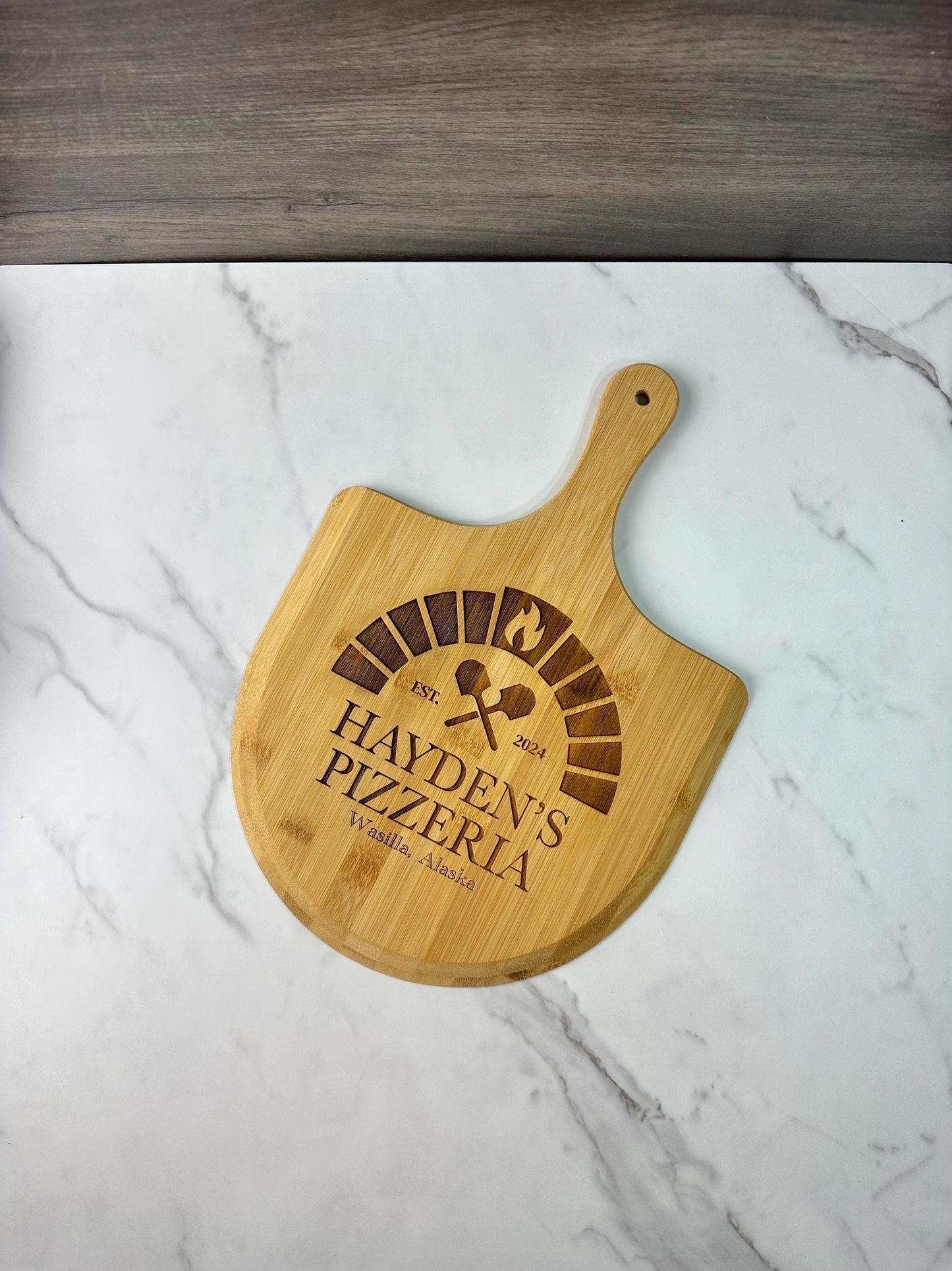 Personalized Pizza Board and Pizza Cutter, Custom Pizza Paddle, Engraved Pizza Server, Personalized Pizza Stone, Custom Dad Birthday Gift