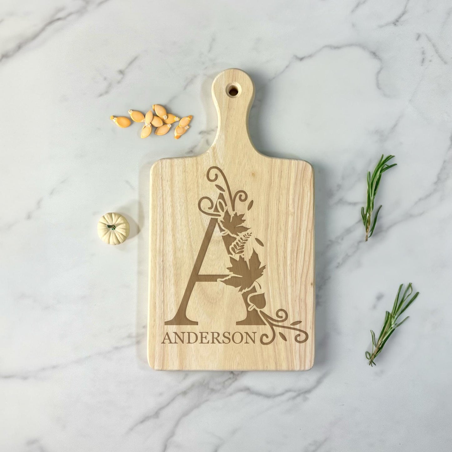 Custom Fall Monogram Charcuterie Board