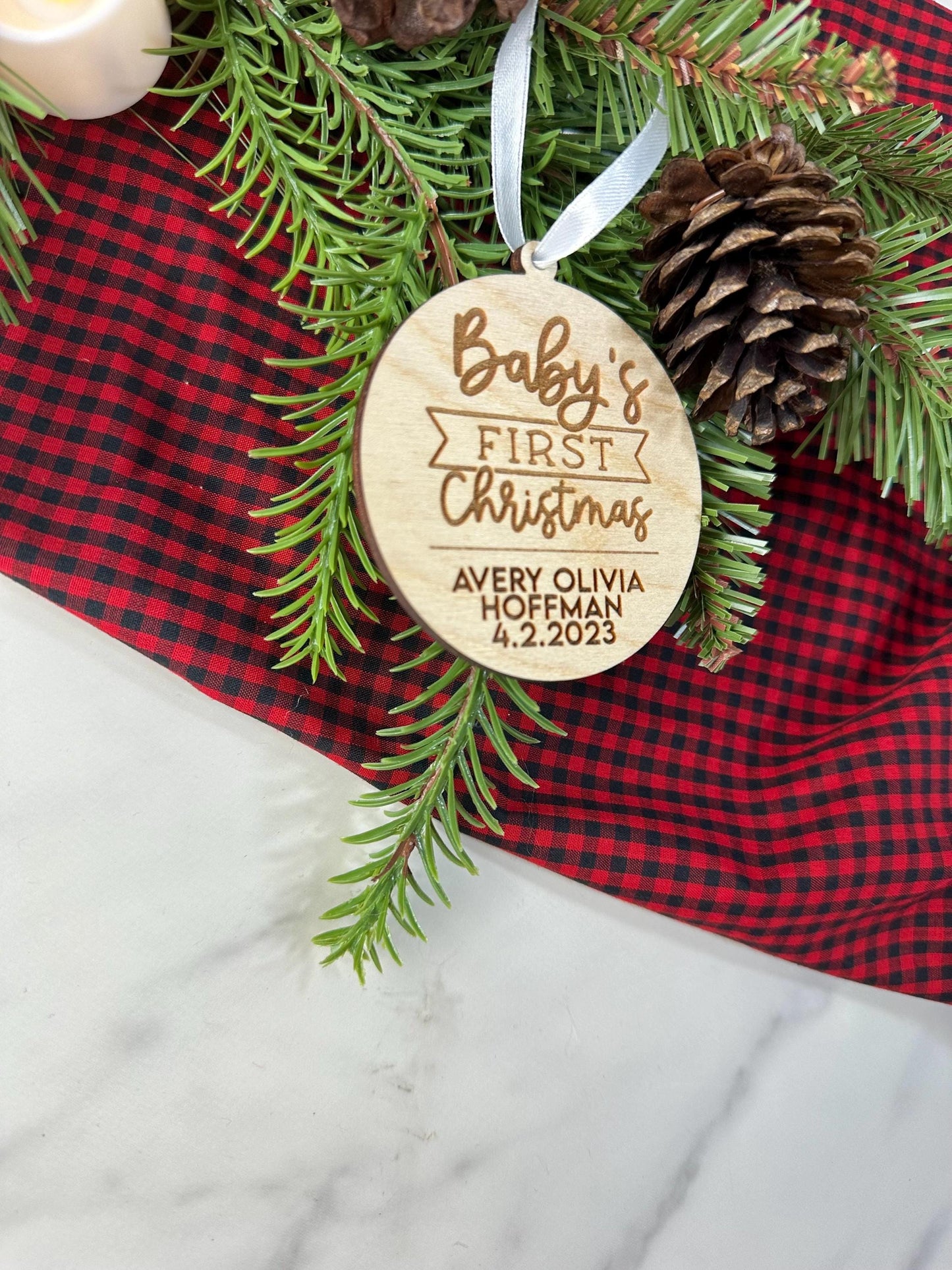 First Christmas Ornament, Custom Newborn Christmas Ornament, Newborn Christmas Gift,  Newborn Christmas Ornament Baby First Holiday Ornament