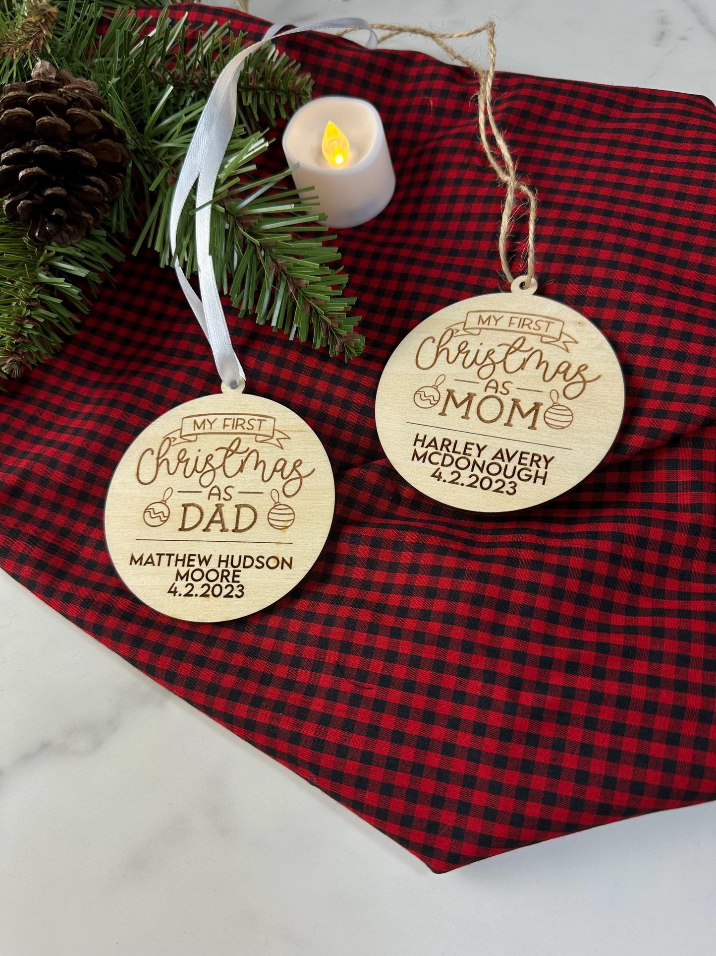 Mom’s First Christmas Ornament, Custom New Mom Christmas Ornament, 1st Christmas as Mom Gift, Newborn 1st Christmas Mom Ornament