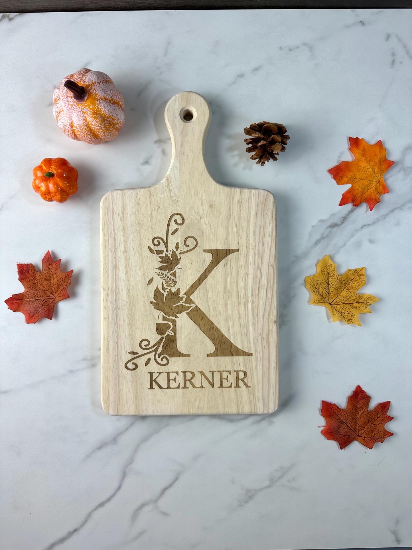 Custom Fall Monogram Charcuterie Board