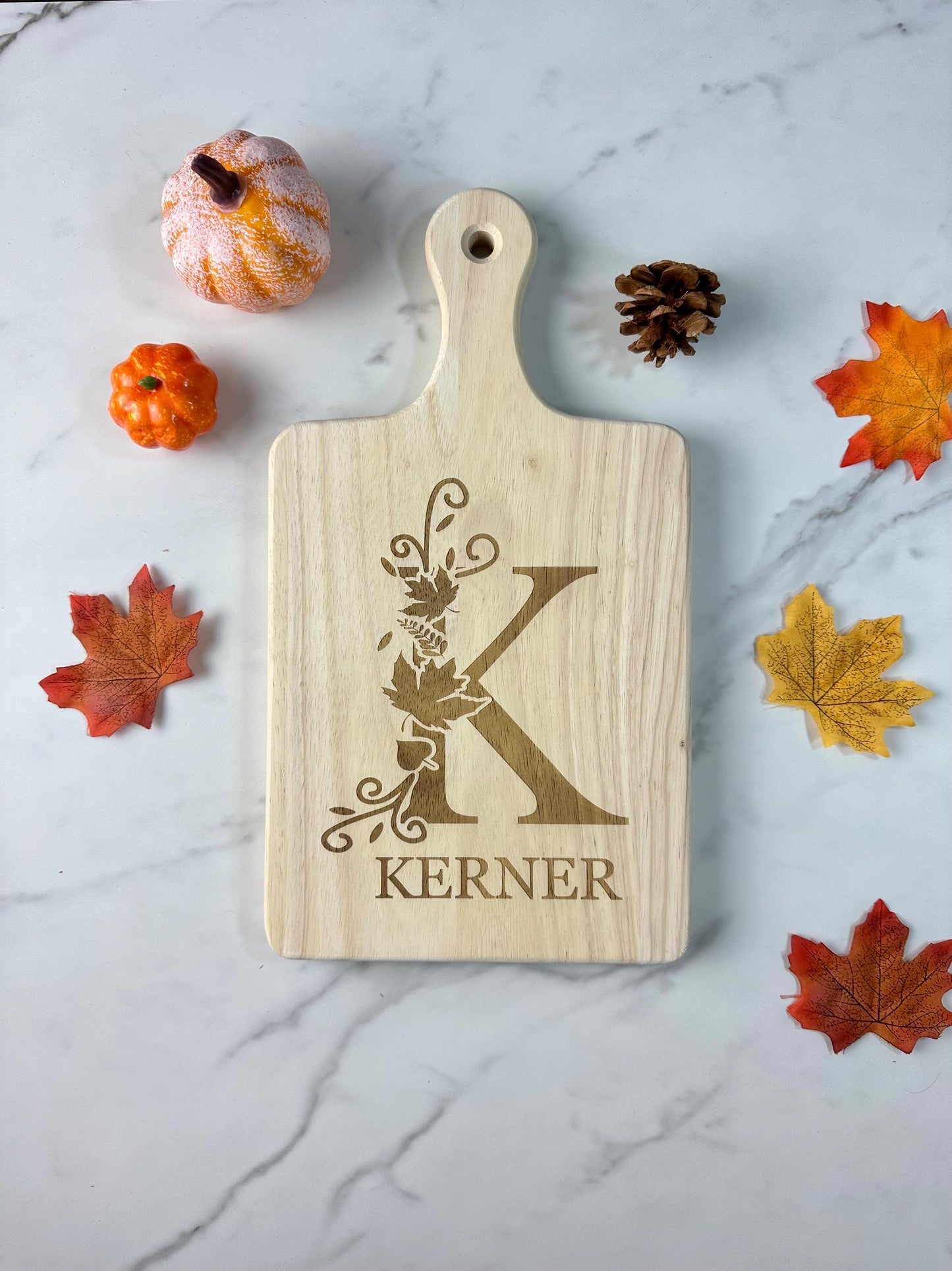 Custom Fall Monogram Charcuterie Board