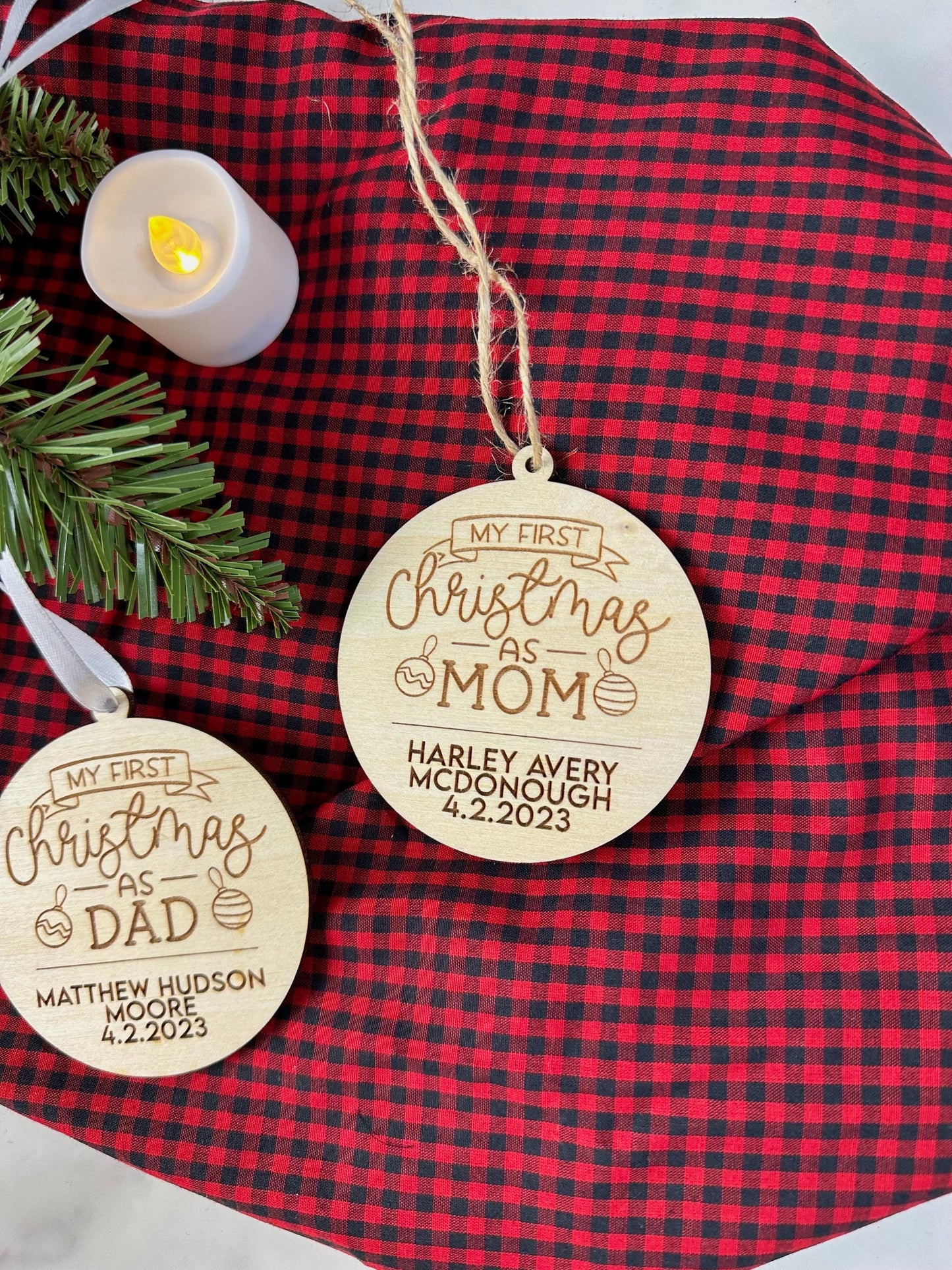 Mom’s First Christmas Ornament, Custom New Mom Christmas Ornament, 1st Christmas as Mom Gift, Newborn 1st Christmas Mom Ornament