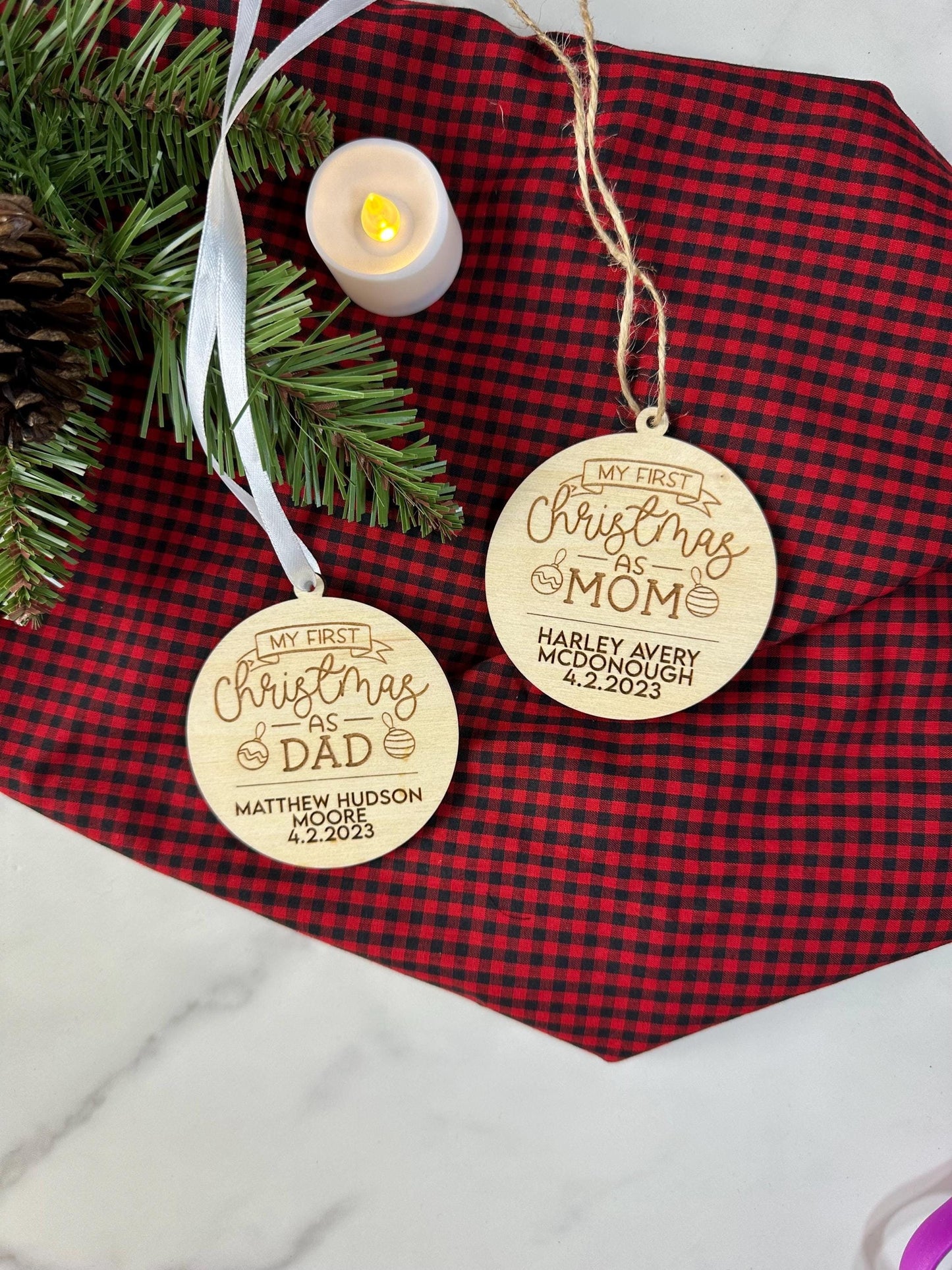 Mom’s First Christmas Ornament, Custom New Mom Christmas Ornament, 1st Christmas as Mom Gift, Newborn 1st Christmas Mom Ornament