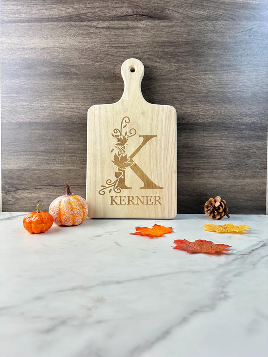 Custom Fall Monogram Charcuterie Board