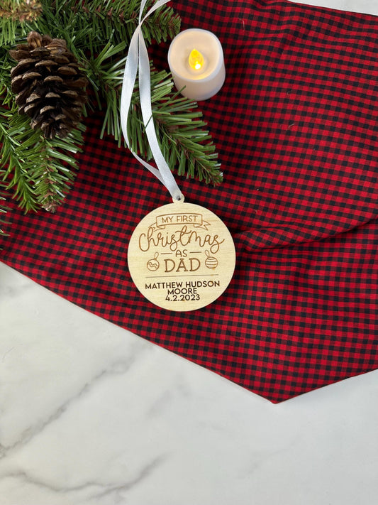 Dad’s First Christmas Ornament Personalized