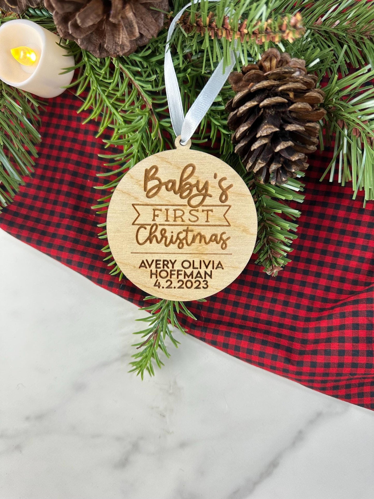 First Christmas Ornament, Custom Newborn Christmas Ornament, Newborn Christmas Gift,  Newborn Christmas Ornament Baby First Holiday Ornament