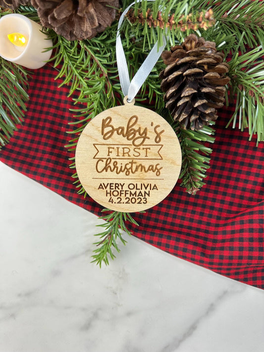 First Christmas Ornament, Custom Newborn Christmas Ornament, Newborn Christmas Gift,  Newborn Christmas Ornament Baby First Holiday Ornament