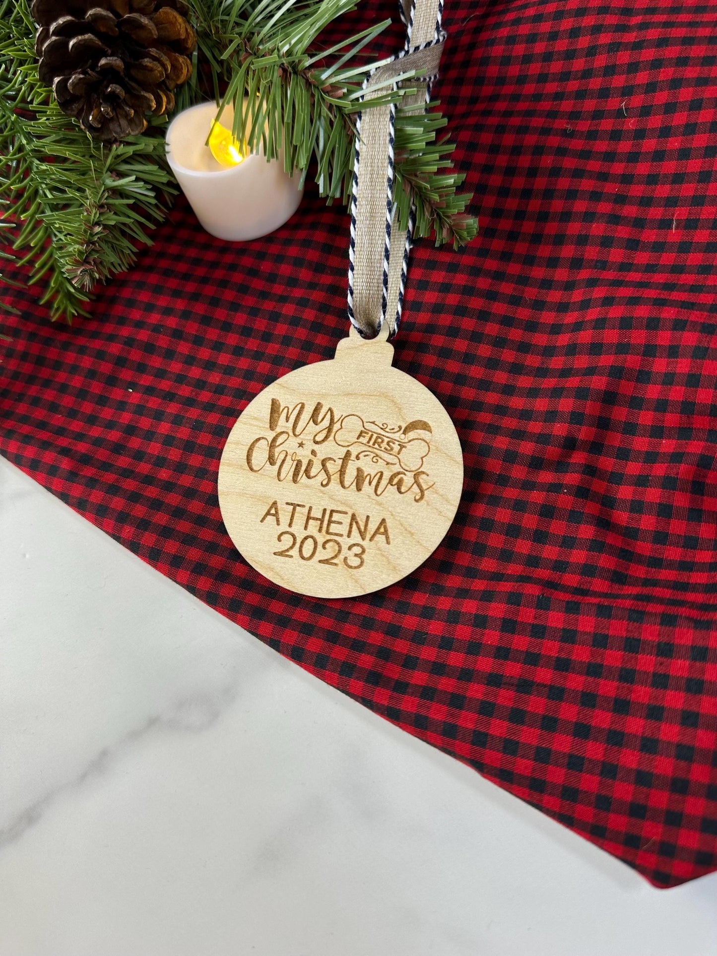 Custom Dog First Christmas Ornament