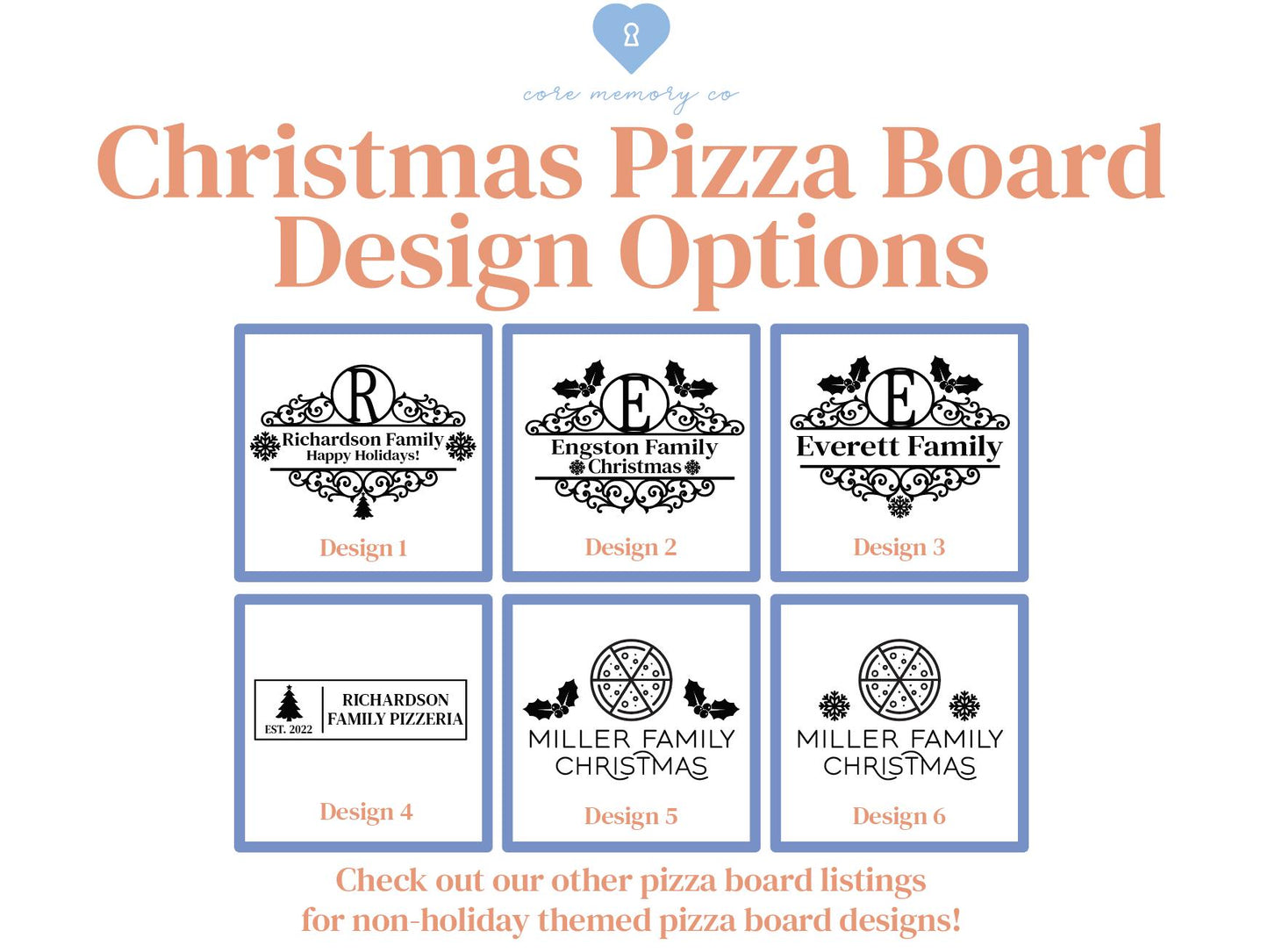 Custom Christmas Pizza Board and Pizza Cutter