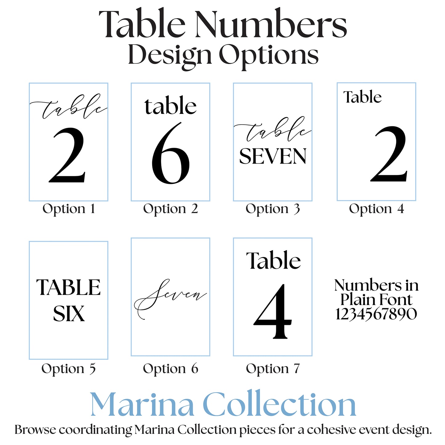 Table Numbers | Marina Collection